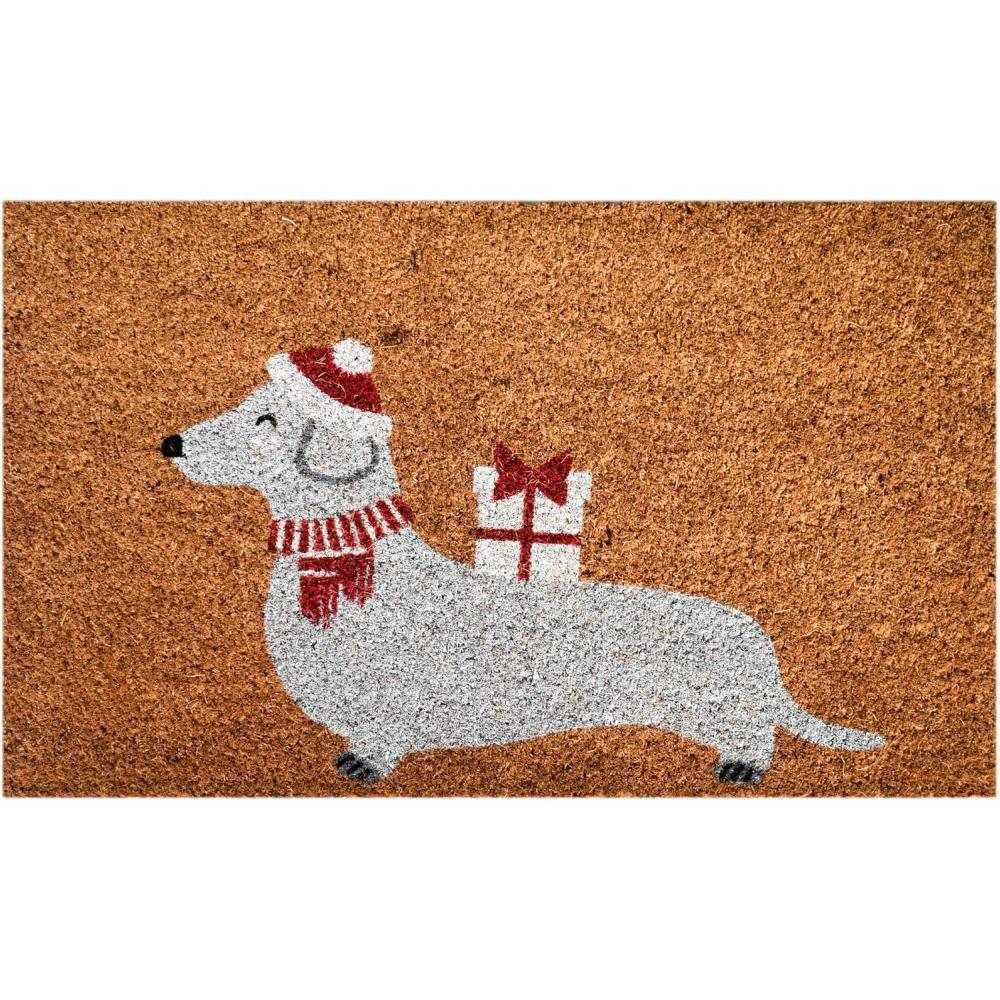 image:imageNINAMAR Holiday Dachshund Dog Door Mat Natural Coir Doormat 295 x 175 inch