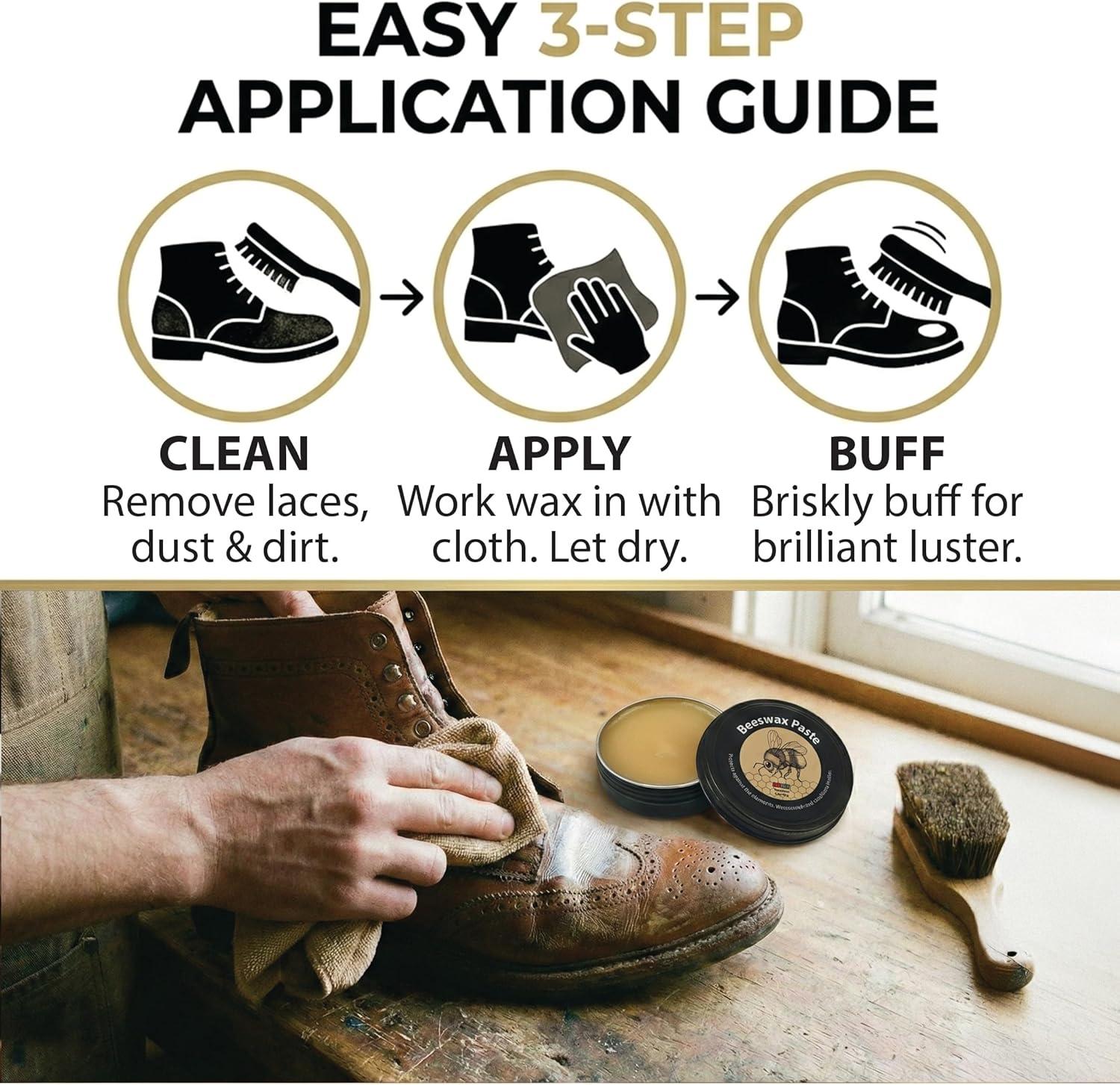 image:imageJobSite Beeswax Paste Bees Wax Leather Conditioner Leather Waterproofing Wax Protects amp Restores Boots Shoes amp Leather Articles 3 oz