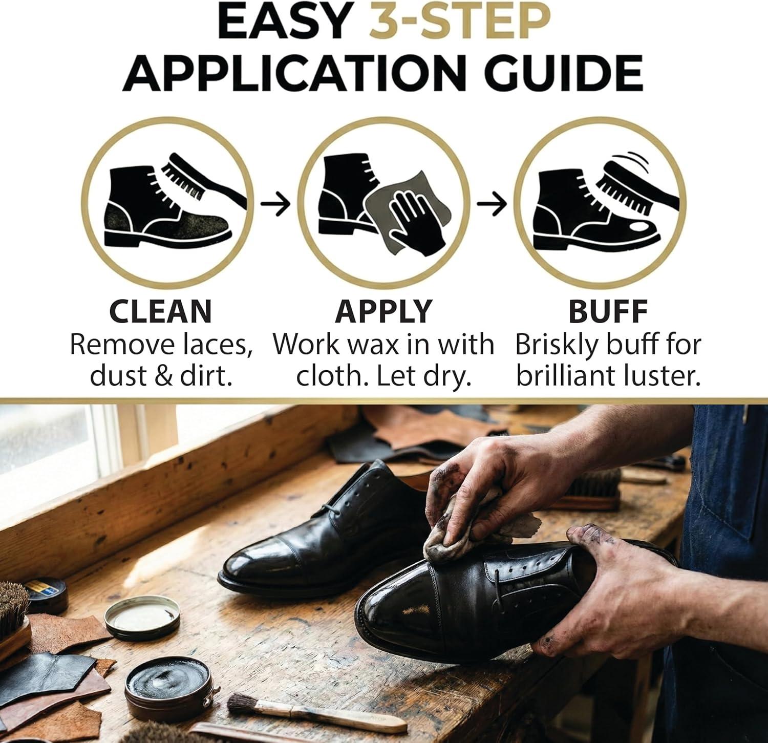 image:imageJobSite Boot Polish Wax Stain Gloss High Shine Shoe Polish Black Wax to Protect amp Restore Leather Dress amp Work Boots 3 oz