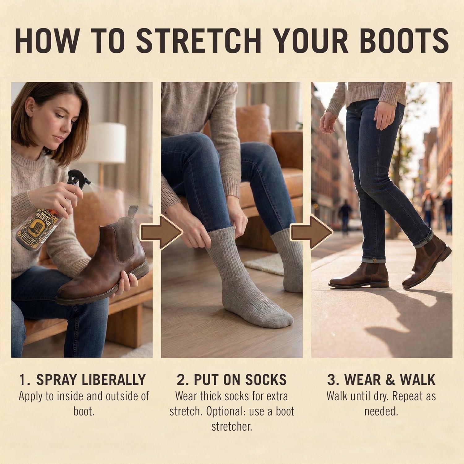 image:imageJobSite Boot Stretcher Spray Shoe Stretch Spray amp Leather Softener For Cowboy Boots amp Fashion Shoes 85 oz