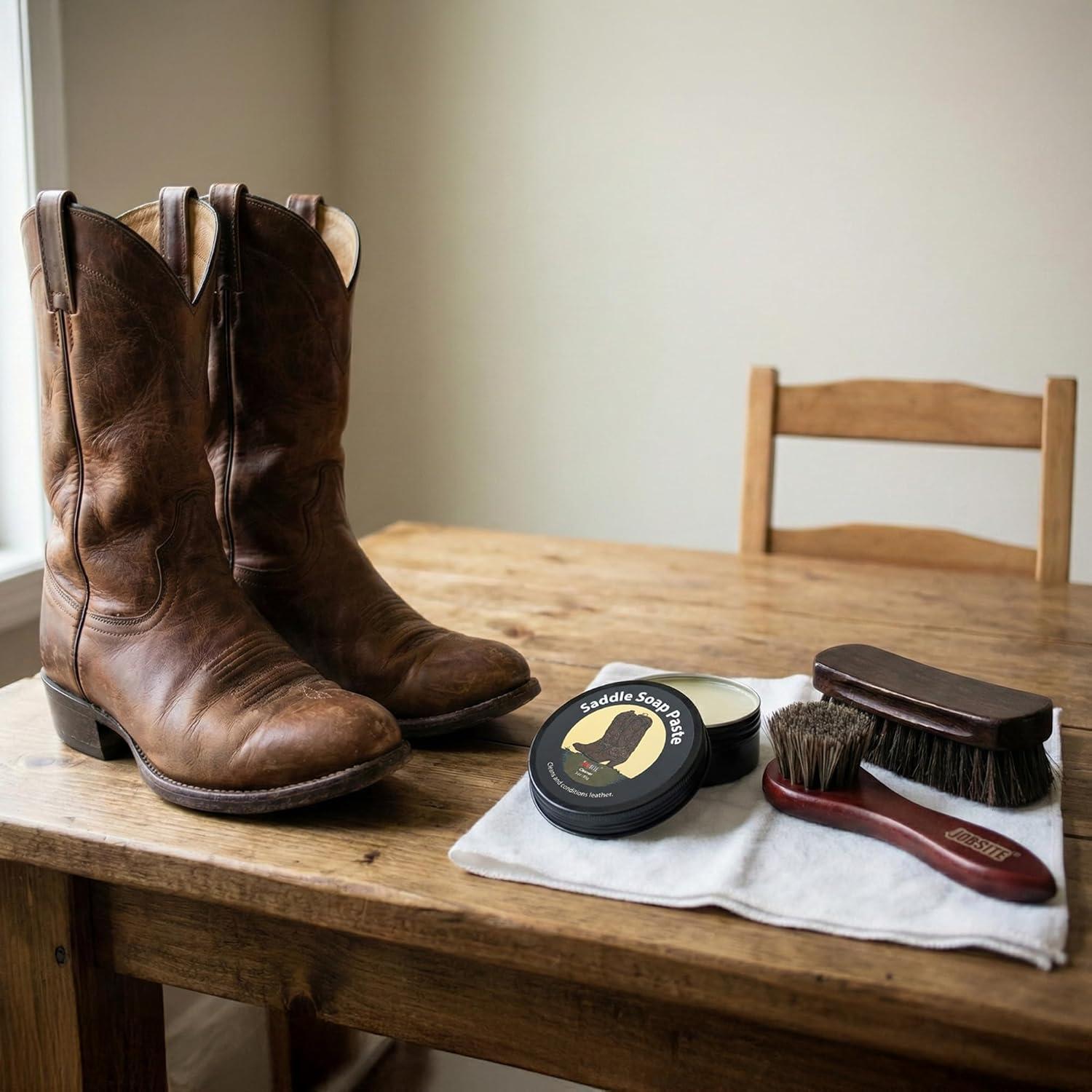 image:imageJobSite Saddle Soap for Leather Leather Soap Cleaner amp Conditioner Restore amp Soften Boots amp Shoes 3 oz