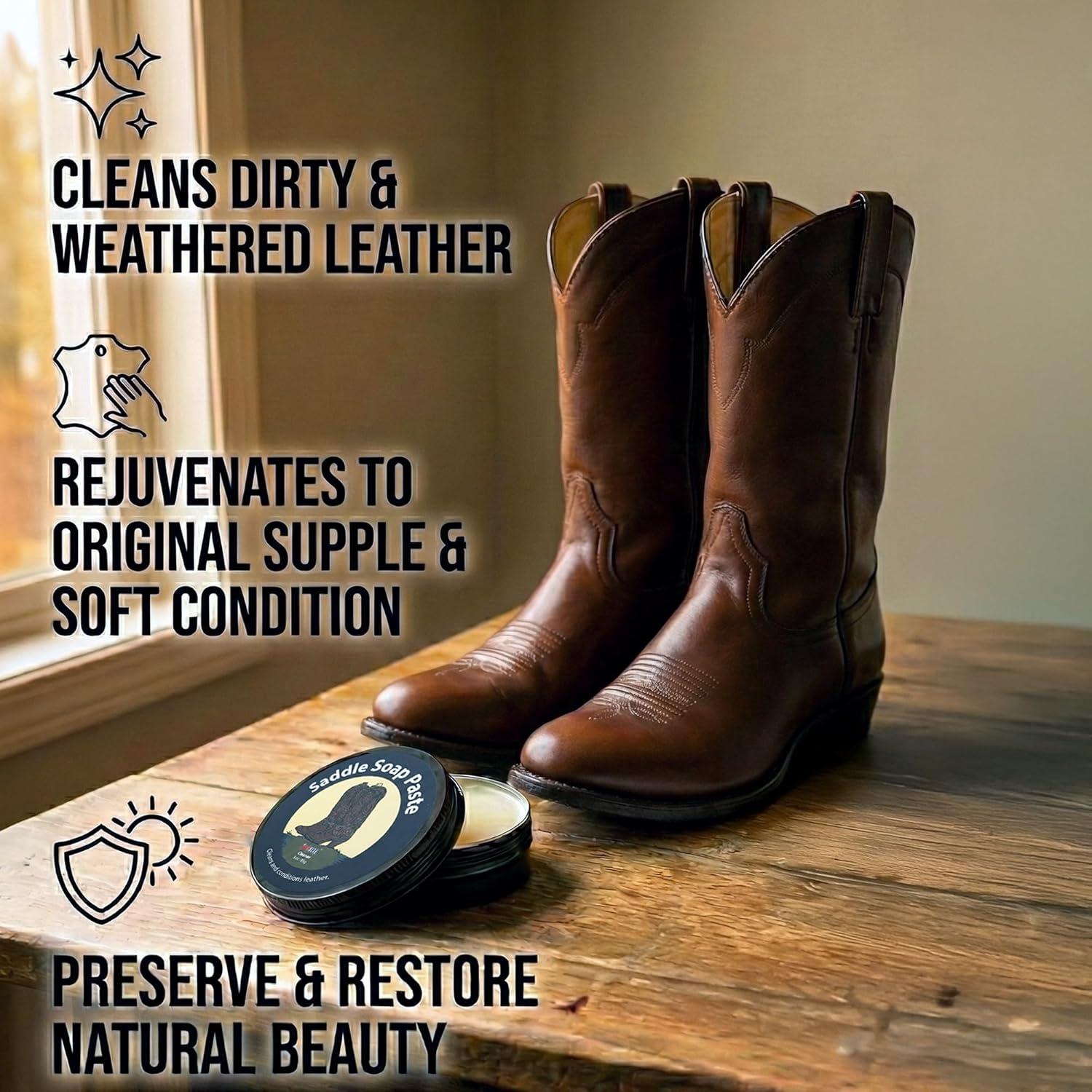 image:imageJobSite Saddle Soap for Leather Leather Soap Cleaner amp Conditioner Restore amp Soften Boots amp Shoes 3 oz