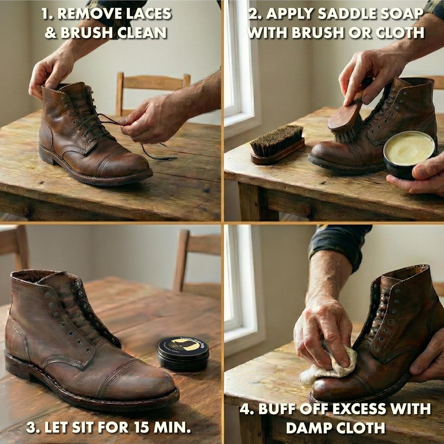 image:imageJobSite Saddle Soap for Leather Leather Soap Cleaner amp Conditioner Restore amp Soften Boots amp Shoes 3 oz