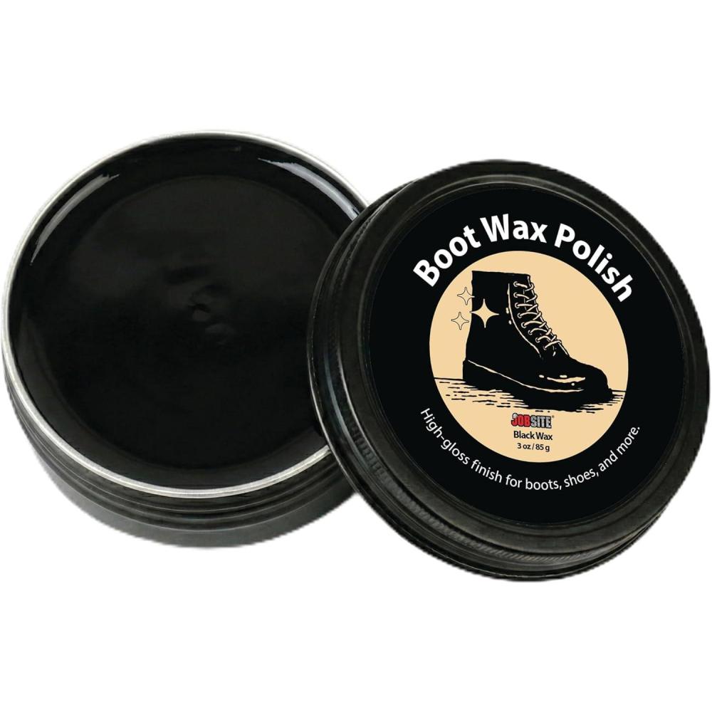 image:imageJobSite Boot Polish Wax Stain Gloss High Shine Shoe Polish Black Wax to Protect amp Restore Leather Dress amp Work Boots 3 oz