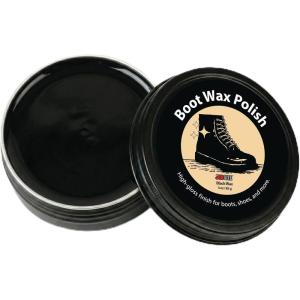 JobSite Boot Polish Wax – Stain Gloss High Shine Shoe Polish – Black Wax to Protect & Restore Leather Dress & Work Boots – 3 oz