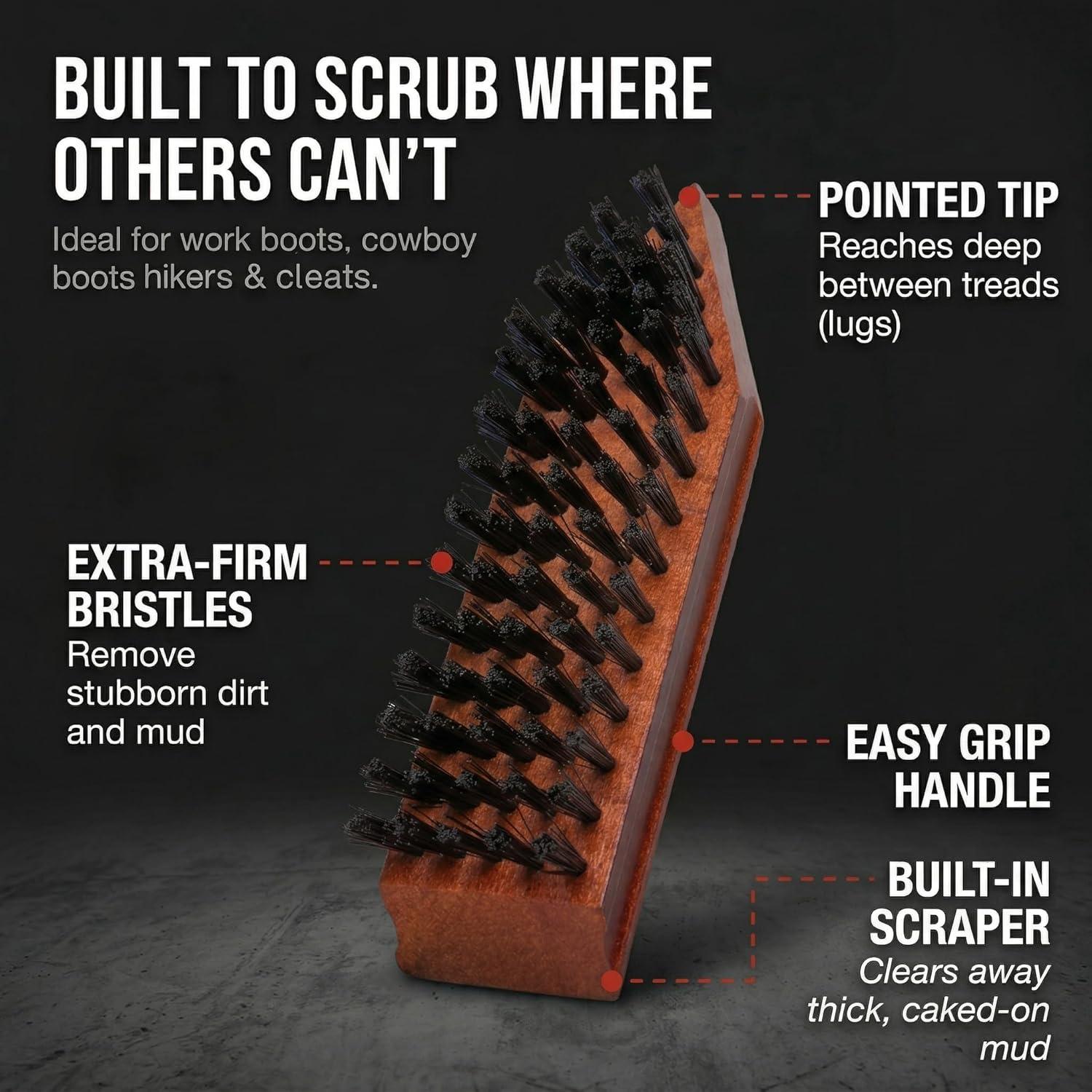image:imageJobSite Sole Scrubber Heavy Duty Boot Cleaner Brush with Stiff Bristles amp Pointed Tip Scrubber for Cleaning Muddy Cleats amp Shoes