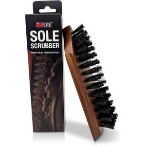 JobSite Sole Scrubber – Heavy Duty Boot Cleaner Brush with Stiff Bristles & Pointed Tip – Scrubber for Cleaning Muddy Cleats & Shoes